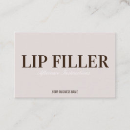 Lippenfüller Aftercare Instruction Business Card Visitenkarte
