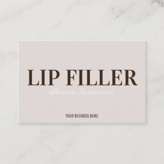 Lippenfüller Aftercare Instruction Business Card Visitenkarte
