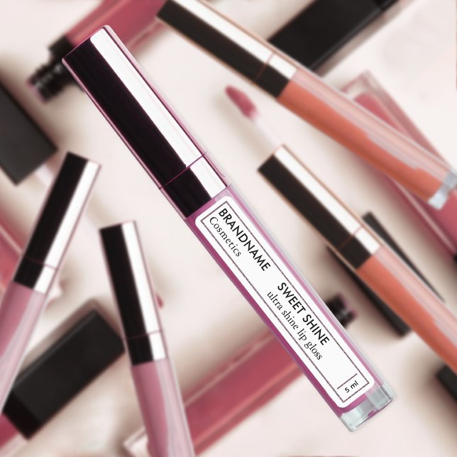 Lippenglanz Einfache Rose Gold Glitzer Grenz-Produ Etiketten (Von Creator hochgeladen)