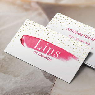 LippenMaskenbildner-elegante Goldconfetti-Punkte Visitenkarte