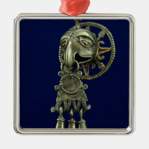 Lippenstecker des Vogelgottes Silbernes Ornament