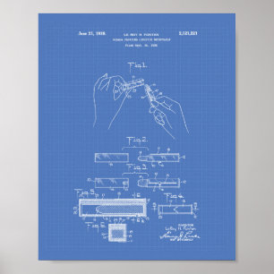 Lippenstift 1938 Patent Kunst Blaupause Poster