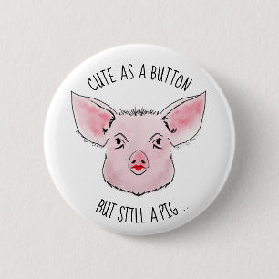 Lippenstift am Schwein Button