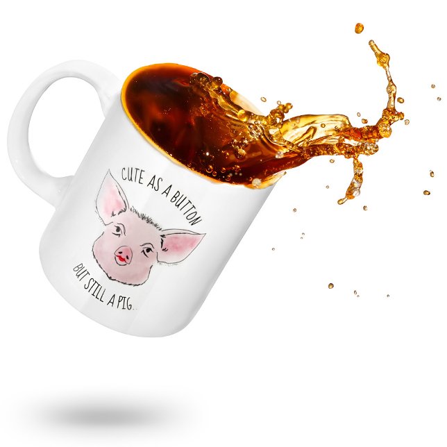 Lippenstift am Schwein Zweifarbige Tasse (Von Creator hochgeladen)