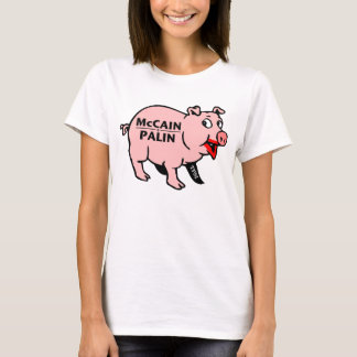 Lippenstift auf einem Schwein T-Shirt