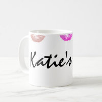 Lippenstift befleckte personalisierte Tasse