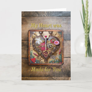 Lippenstift Blumen Herz Steampunk Serie Dankeskarte