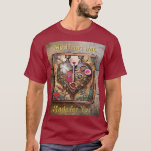Lippenstift Blumen Herz Steampunk Serie T-Shirt