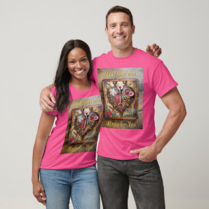Lippenstift Blumen Herz Steampunk Serie T-Shirt
