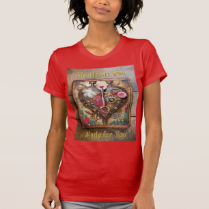 Lippenstift Blumen Herz Steampunk Serie T-Shirt