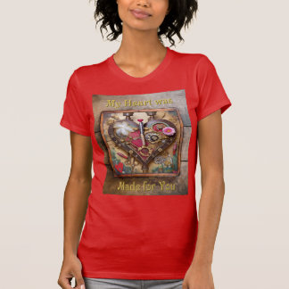 Lippenstift Blumen Herz Steampunk Serie T-Shirt