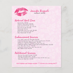 Lippenstift & Damast-Make-up-Artist-Design Flyer