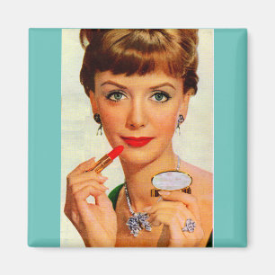 Lippenstift-Dame der 60er Jahre Magnet