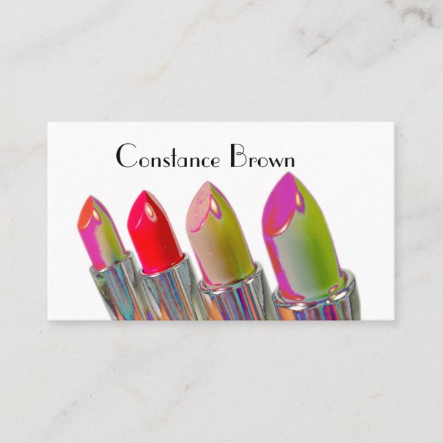 Lippenstift-Entwurfs-Maskenbildner Visitenkarte (Vorderseite)