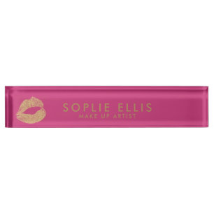 Lippenstift Glitter Rosa Gold Personalisieren Name Namensplakette