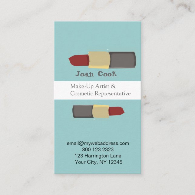 Lippenstift-Kosmetik-Maskenbildner des Visitenkarte (Vorderseite)