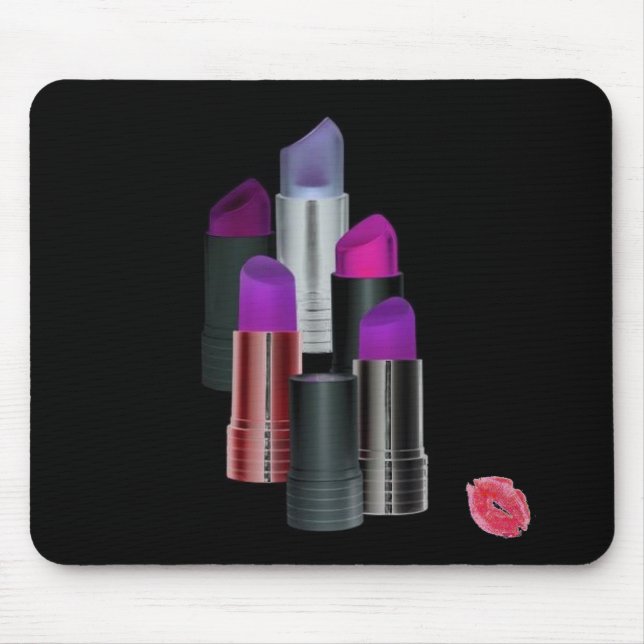 Lippenstift-Kunst versiegelt mit einem Kuss… Mousepad (Vorne)