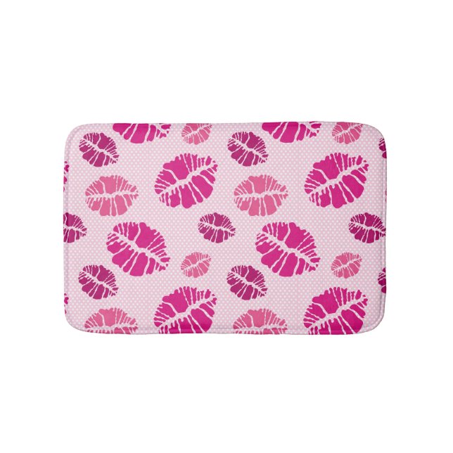 Lippenstift-Kuss-Form-Druck-Muster Badematte (Vorderseite)