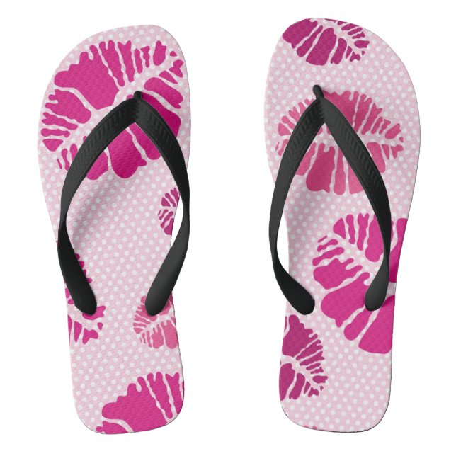 Lippenstift-Kuss-Form-Druck-Muster Flip Flops (Fußbett)