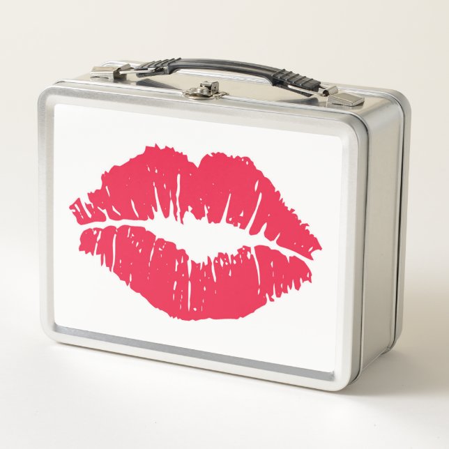 Lippenstift-Kuss Metall Brotdose (Vorderseite)