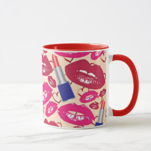 Lippenstift-Kuss-Muster Tasse