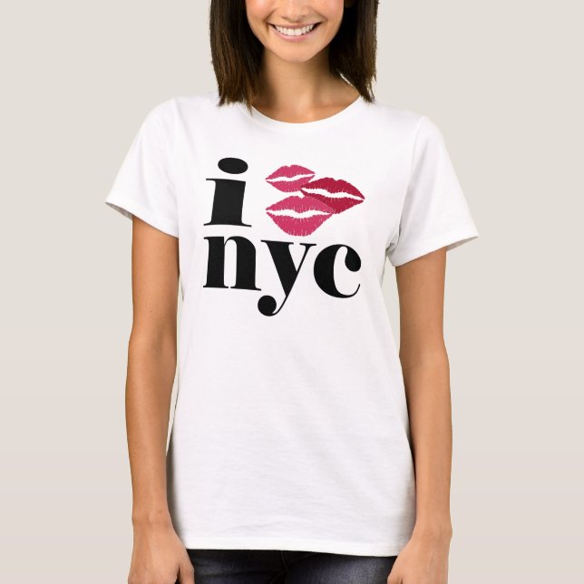 Lippenstift-Kuss NYC T-Shirt (Vorderseite)