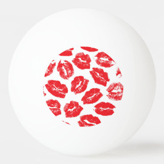 Lippenstift-Kuss Roter Lippen: Nahtloser Vintage-S Tischtennisball