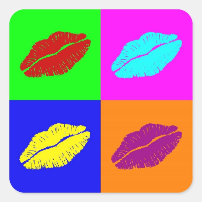 Lippenstift Küsse Aufkleber (Vorderseite)