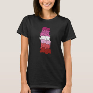 Lippenstift-Lesben-Flagge Haufen Pride Lgbtq Bär L T-Shirt