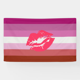 Lippenstift Lesben-Stolz-Flagge und Lippen Banner