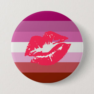 Lippenstift-Lesben-Stolzflagge Button
