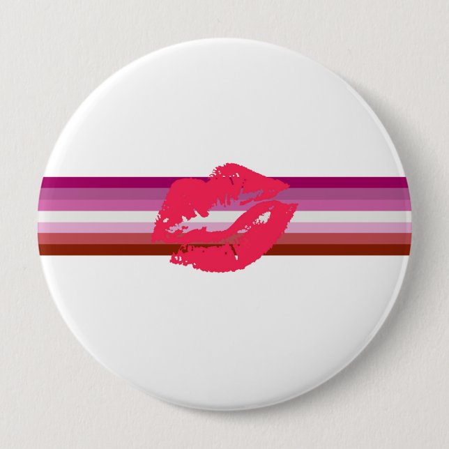 Lippenstift-Lesben-Stolzflagge Button (Vorderseite)