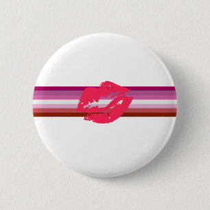 Lippenstift-Lesben-Stolzflagge Button
