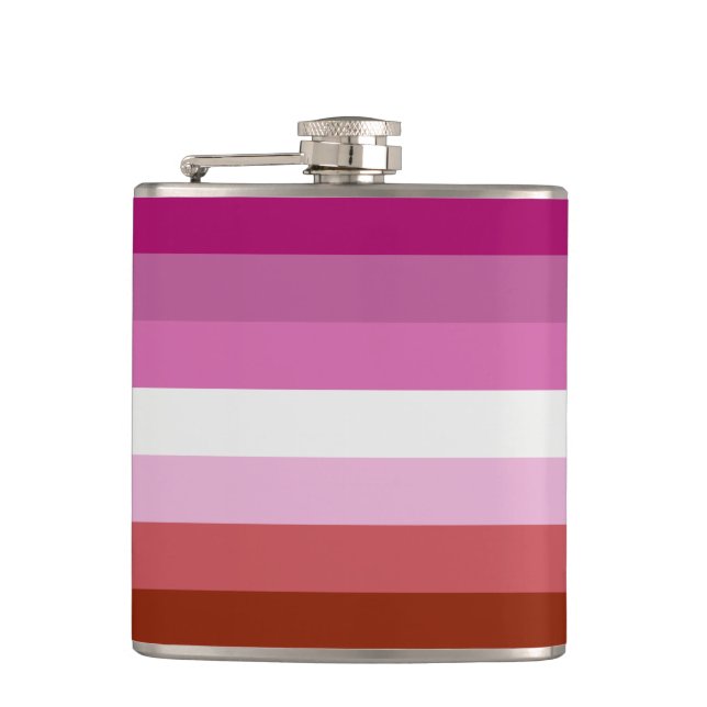 Lippenstift-Lesben-Stolzflagge-Flasche Flachmann (Vorderseite)