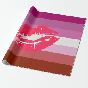 Lippenstift-Lesben-Stolzflagge Geschenkpapier