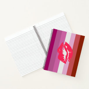 Lippenstift-Lesben-Stolzflagge Notizbuch