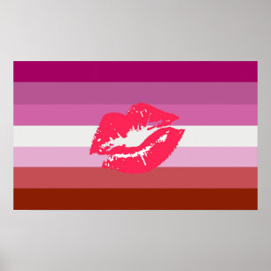 Lippenstift-Lesben-Stolzflagge Poster