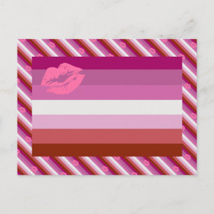 Lippenstift-Lesben-Stolzflagge Postkarte