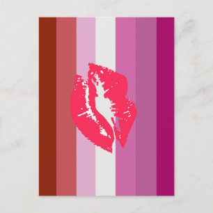 Lippenstift-Lesben-Stolzflagge Postkarte