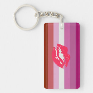 Lippenstift-Lesben-Stolzflagge Schlüsselanhänger