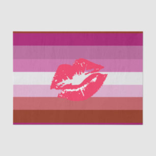 Lippenstift-Lesben-Stolzflagge Seidenpapier