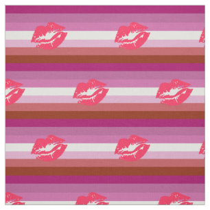 Lippenstift-Lesben-Stolzflagge Stoff