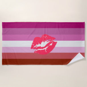 Lippenstift-Lesben-Stolzflagge Strandtuch