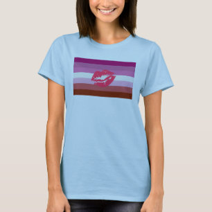 Lippenstift-Lesben-Stolzflagge T-Shirt