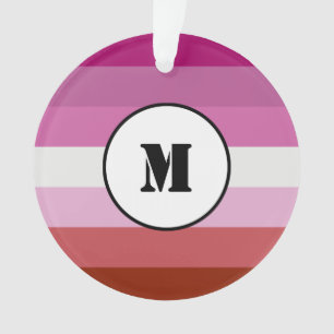 Lippenstift lesbische Pride-Flagge Design mit Mono Ornament