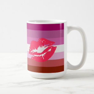 Lippenstift Lesbische Pride-Flagge Kaffeetasse