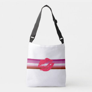 Lippenstift Lesbische Pride-Flagge Tragetaschen Mit Langen Trägern