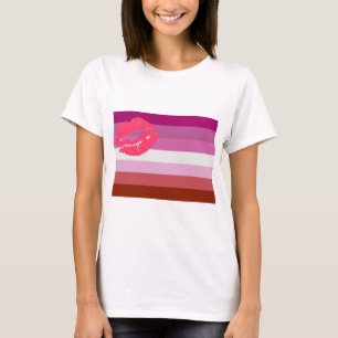 Lippenstift-lesbische Stolz-Flagge T-Shirt