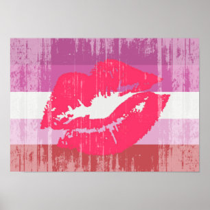 LIPPENSTIFT-LESBISCHER STOLZ BEUNRUHIGTER ENTWURF POSTER