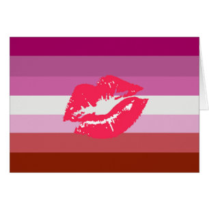 Lippenstift Lesbischer Stolz Flagge und Lippen